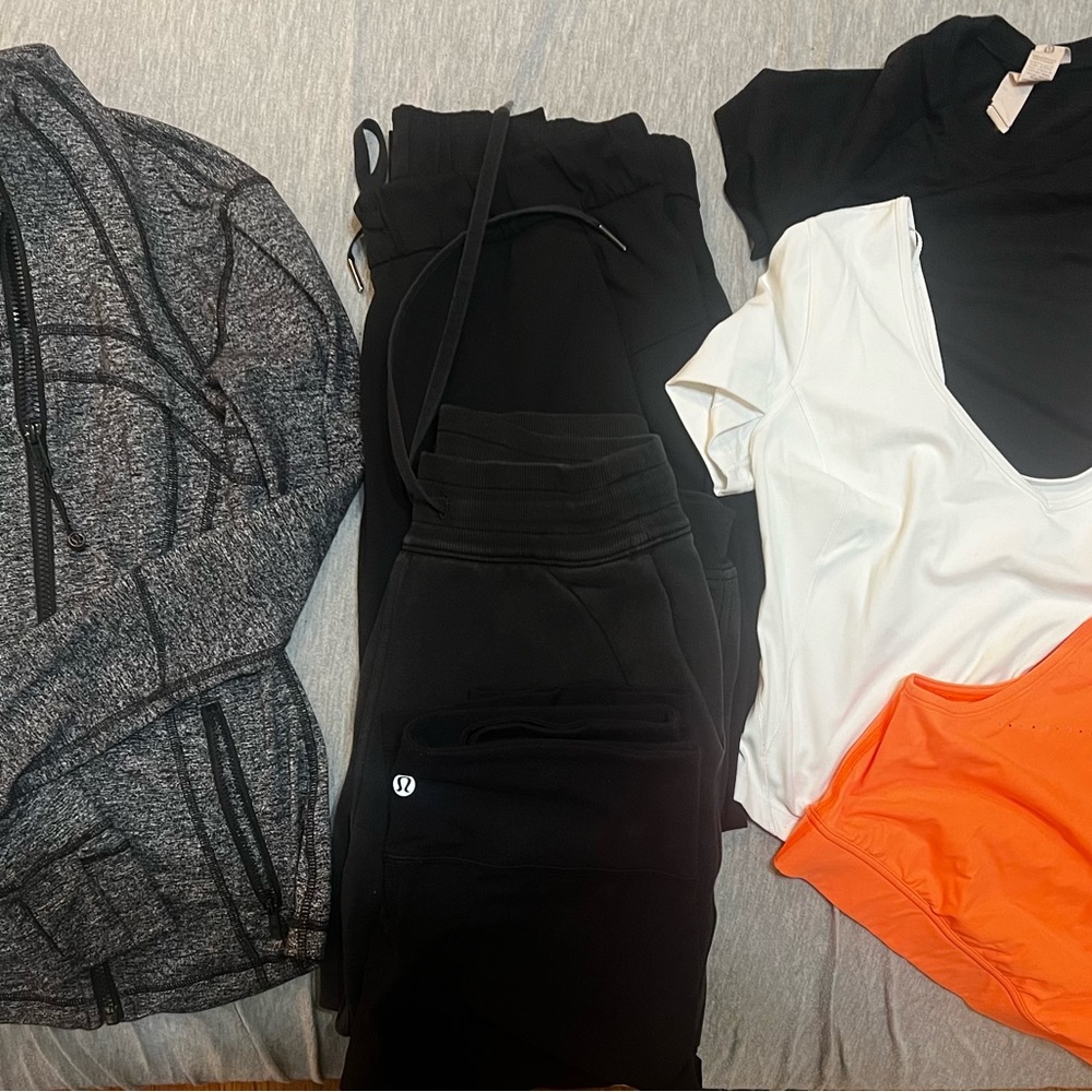 Lululemon Gray Jacket and Black Joggers Set